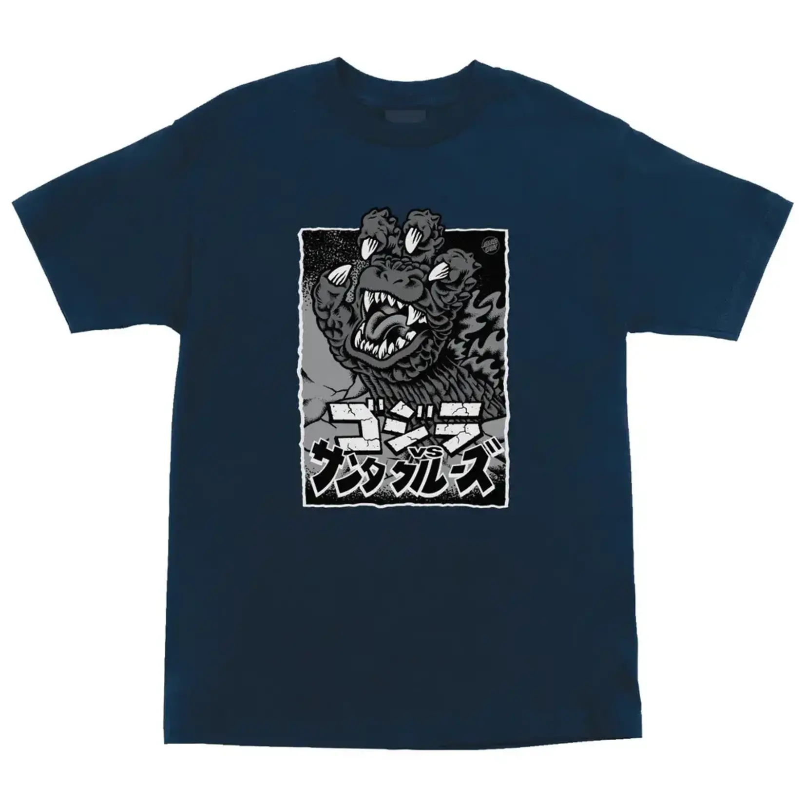 Santa Cruz Skateboards Santa Cruz - Godzilla Hand Front T-Shirt - Navy -