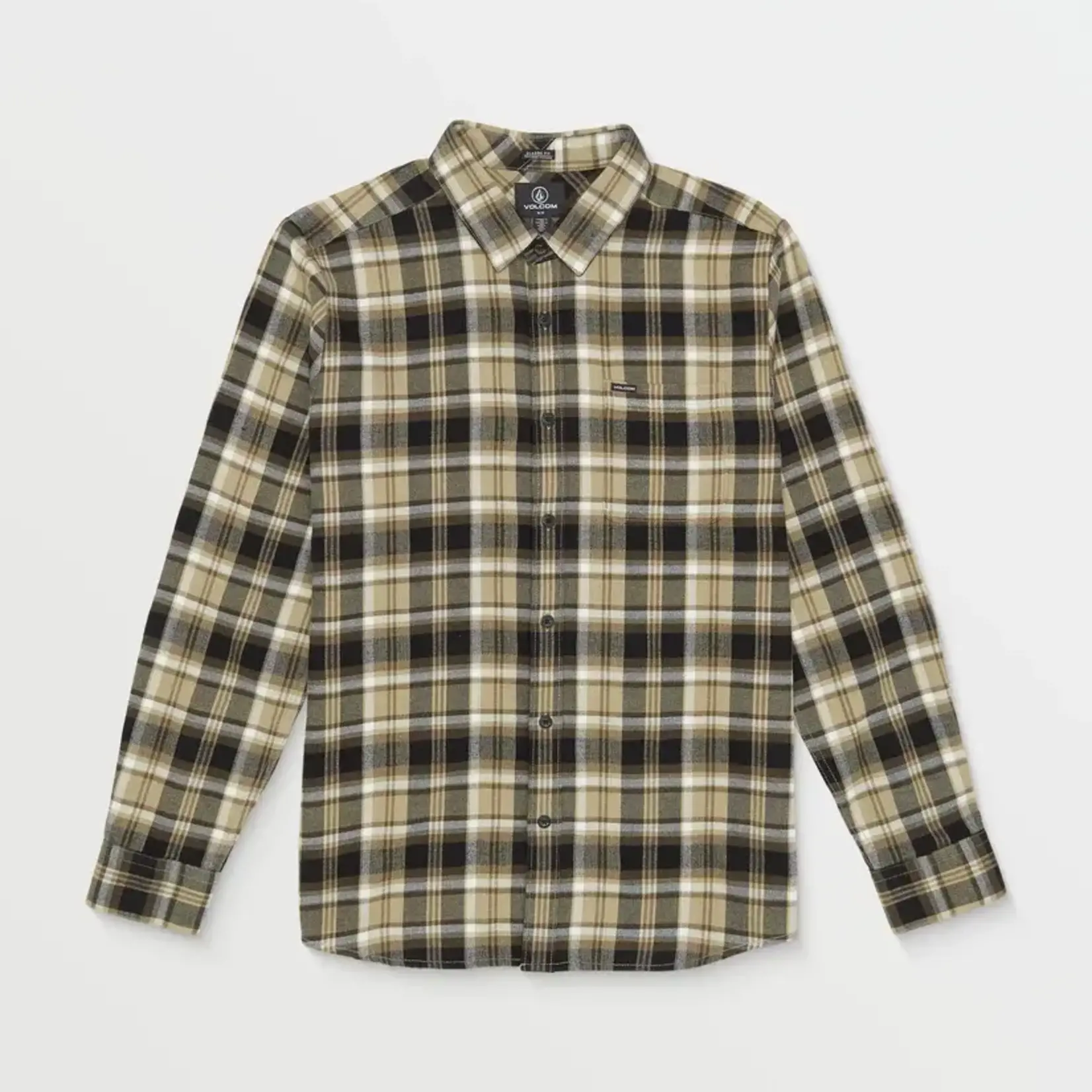 Volcom Volcom-Caden Plaid Long Sleeve Shirt - Khaki