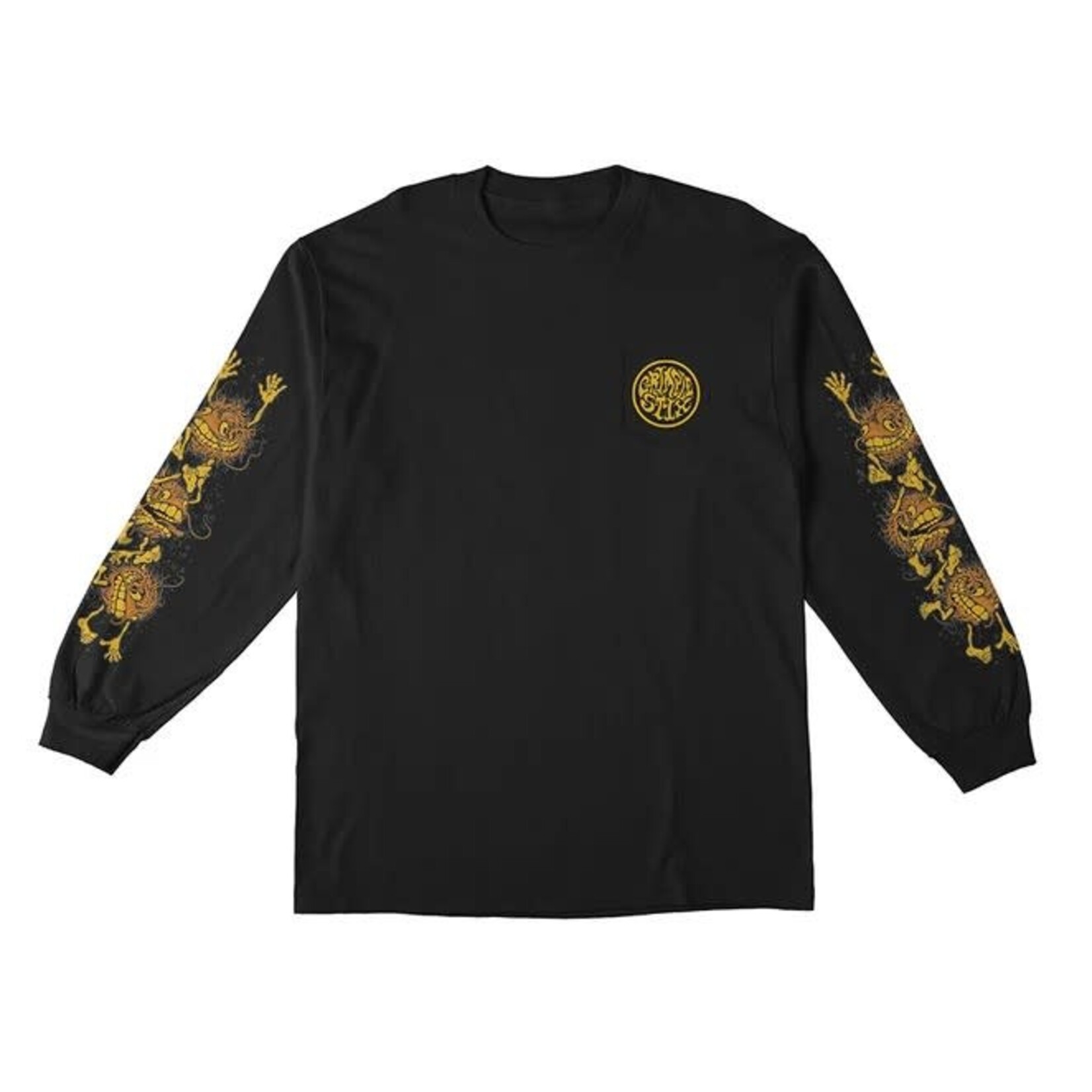 Grimple Stix AntiHero Grimplesleeve Pocket LS Tee - Black/Orange/Yellow -