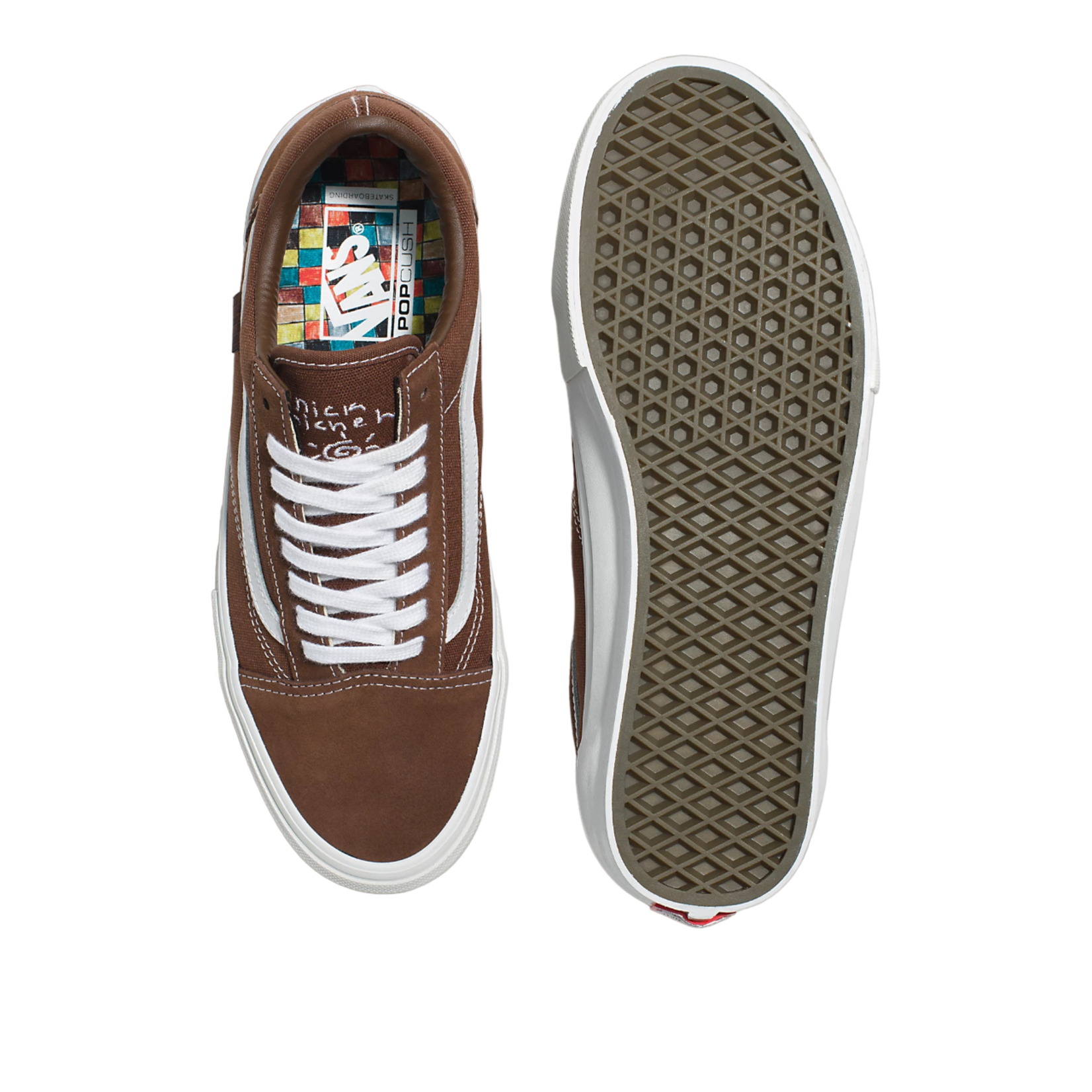 Vans Vans Nick Michel Old Skool Skate Shoes - Brown/White