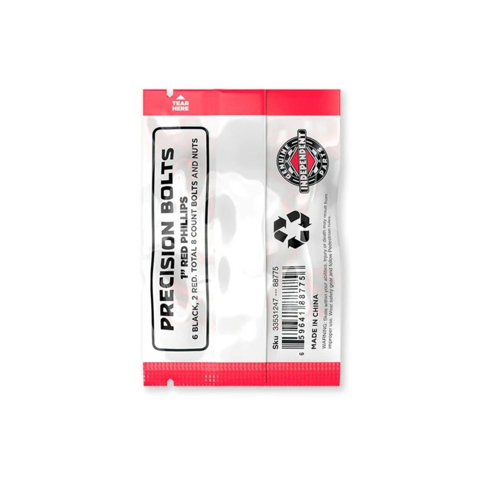 Independent Independent Precision Phillips Hardware - Black/Red - 1"