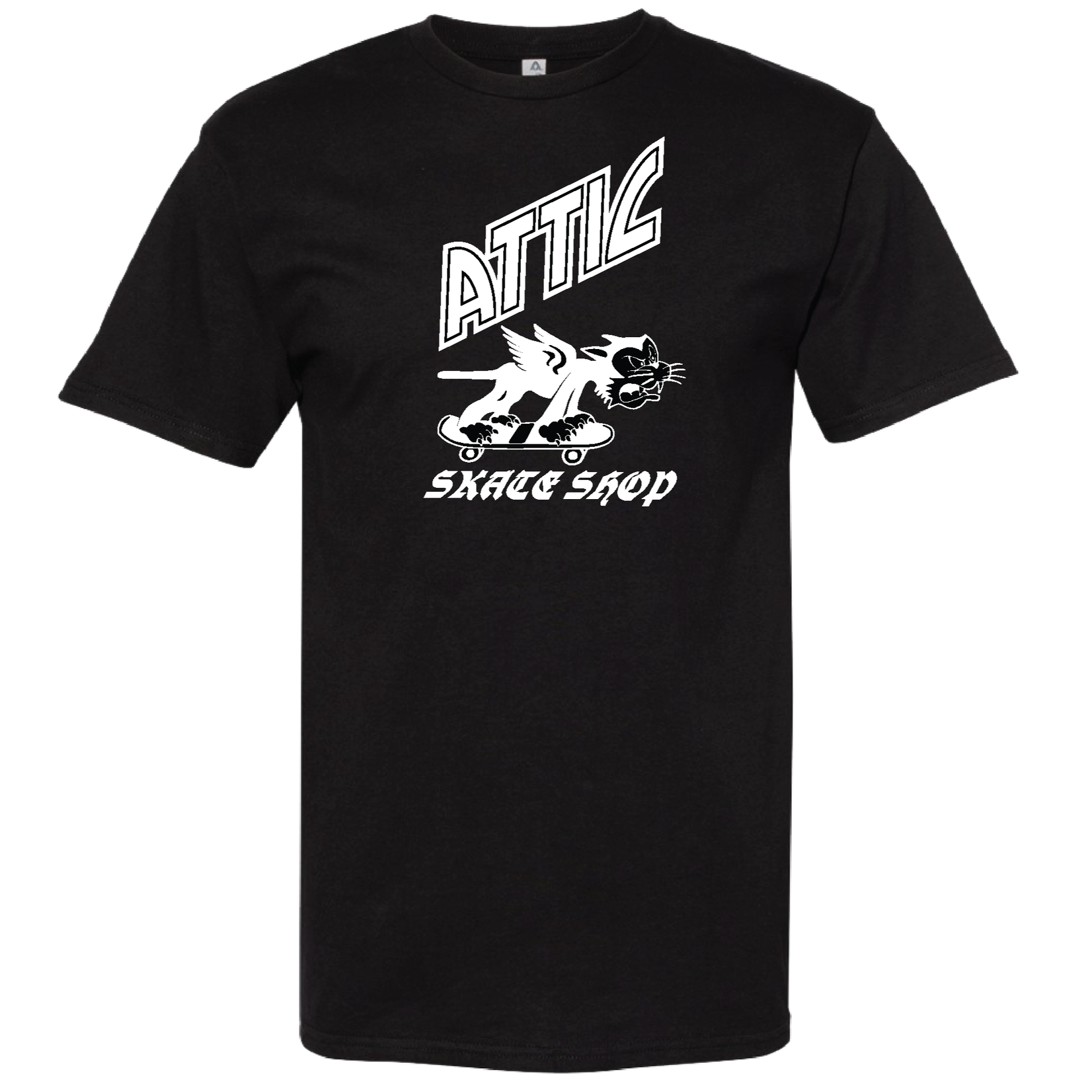 ATTIC Attic - Flyer Cat T-Shirt - Black -