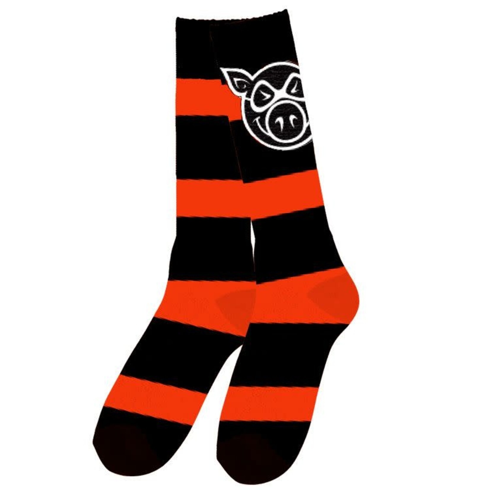 Pig Wheels PIG Wheels - Pig Head Striped Tall Socks -