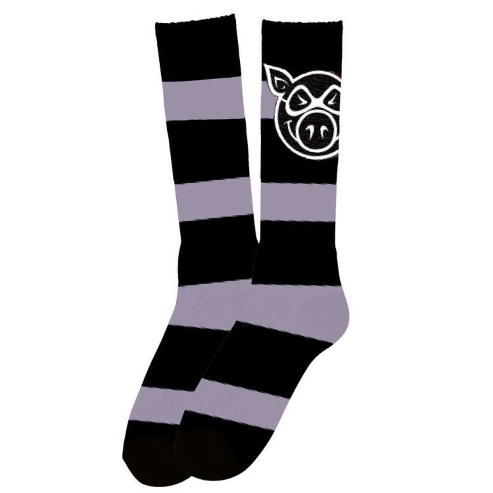 Pig Wheels PIG Wheels - Pig Head Striped Tall Socks -