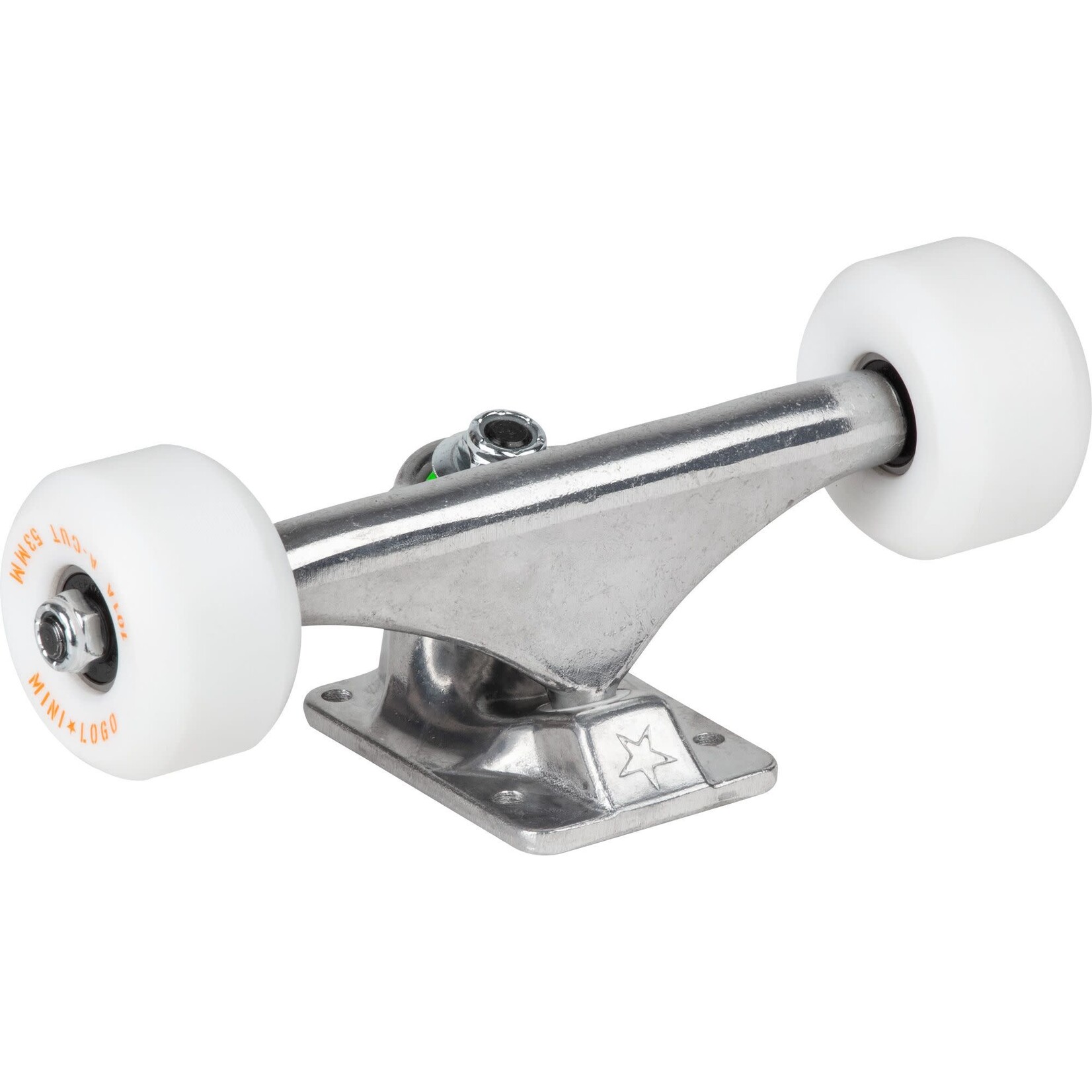 Mini Logo Mini Logo - 7.13" Raw Trucks + ML Bearings + A-cut 53mm x 90a White Wheels (Set of 2)
