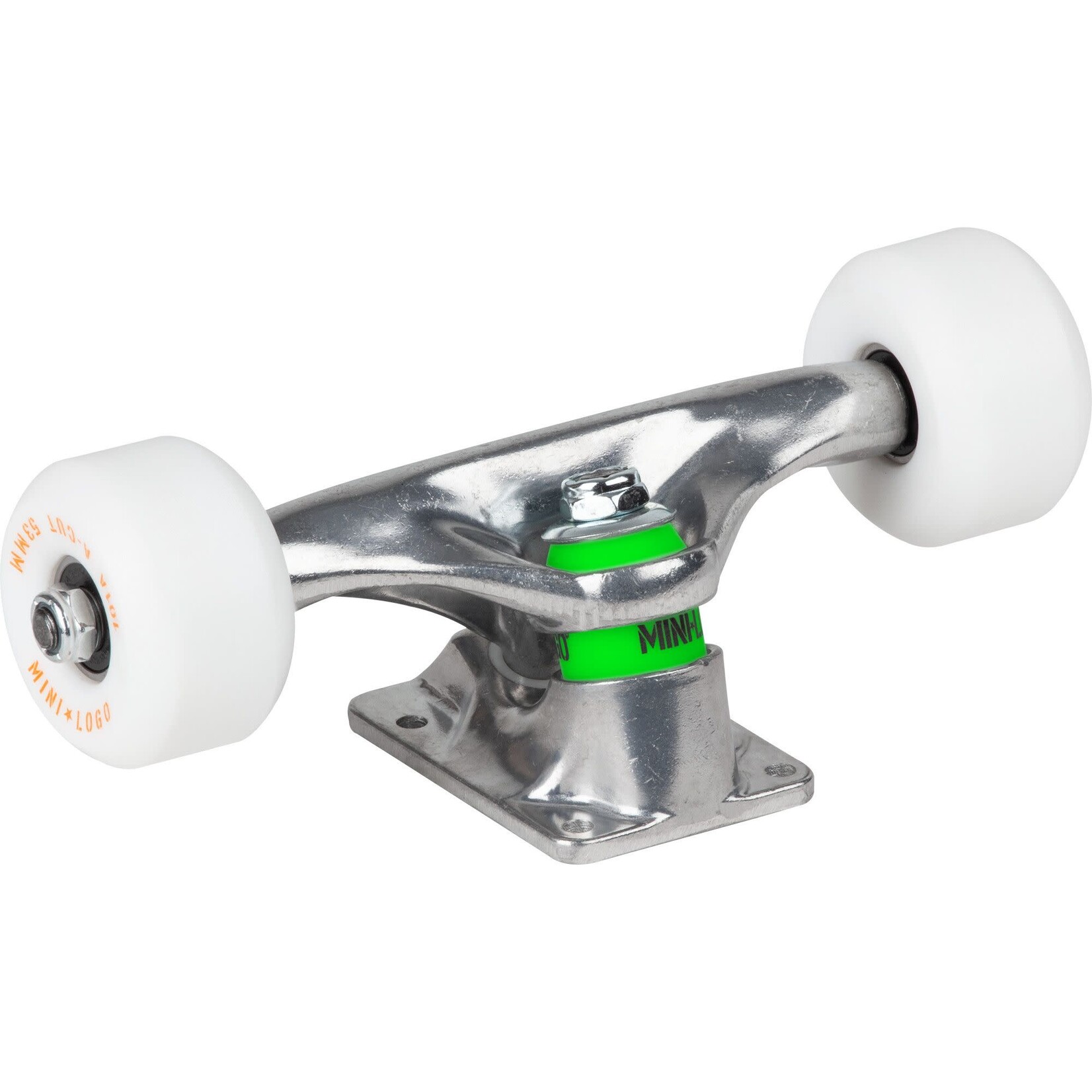 Mini Logo Mini Logo - 7.13" Raw Trucks + ML Bearings + A-cut 53mm x 90a White Wheels (Set of 2)
