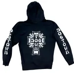 Dogtown Dogtown Cross Logo Zip Hooded Sweatshirt W/Sleeve Print - Black