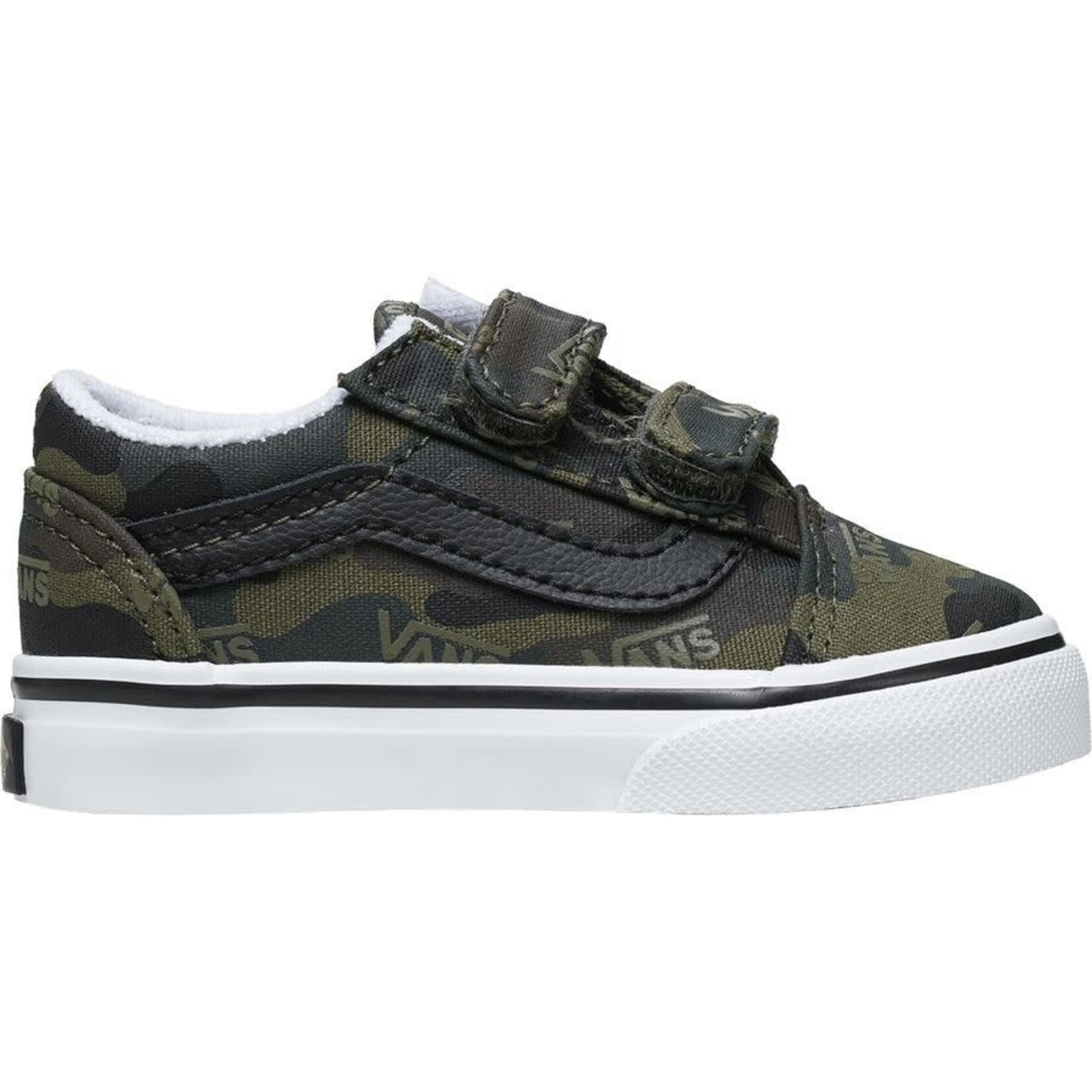 Vans Vans Velcro Old Skool V Camo Shoe - Black/Timberwolf