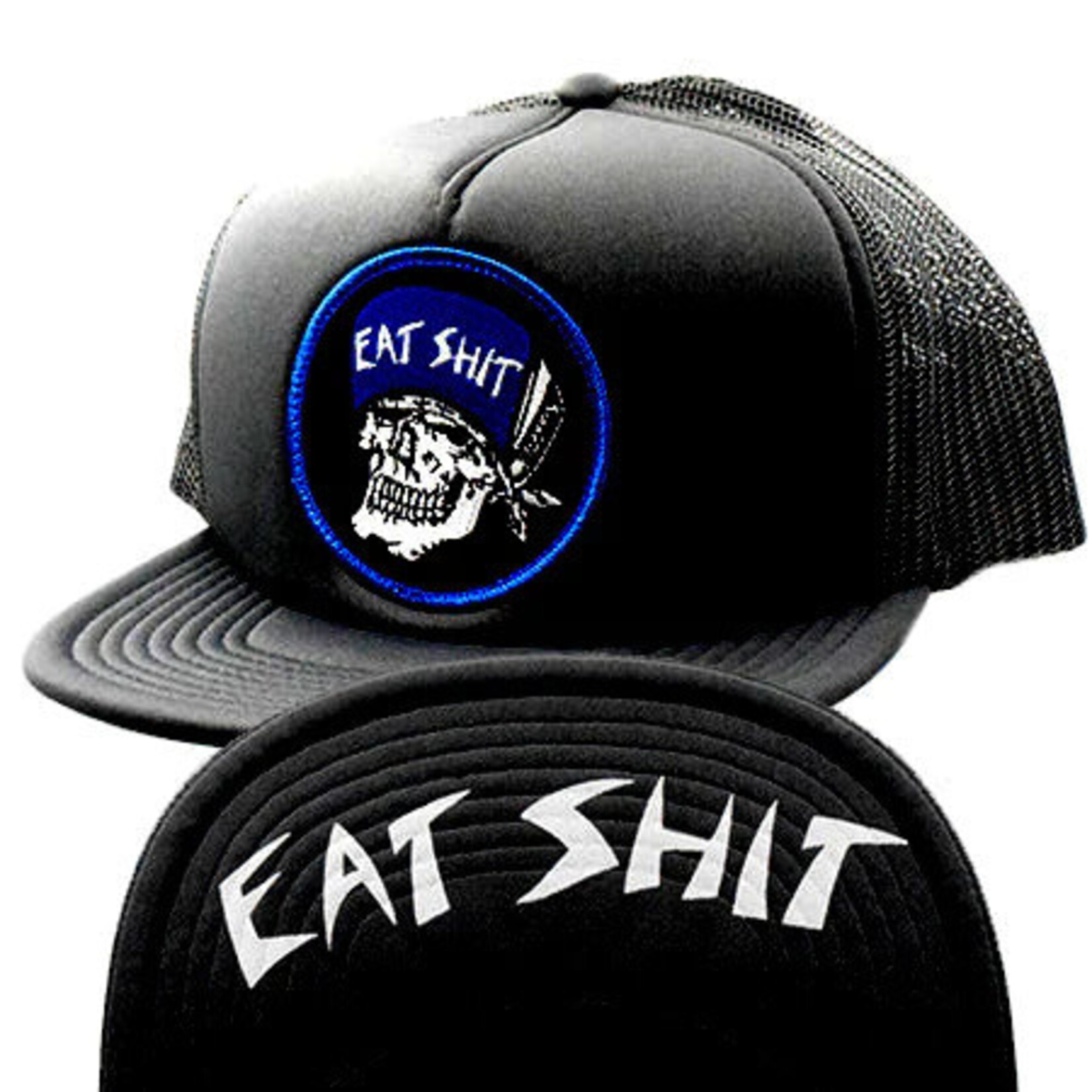 Dogtown Suicidal Skates Eat Shit Patch Flip Mesh Hat - Black