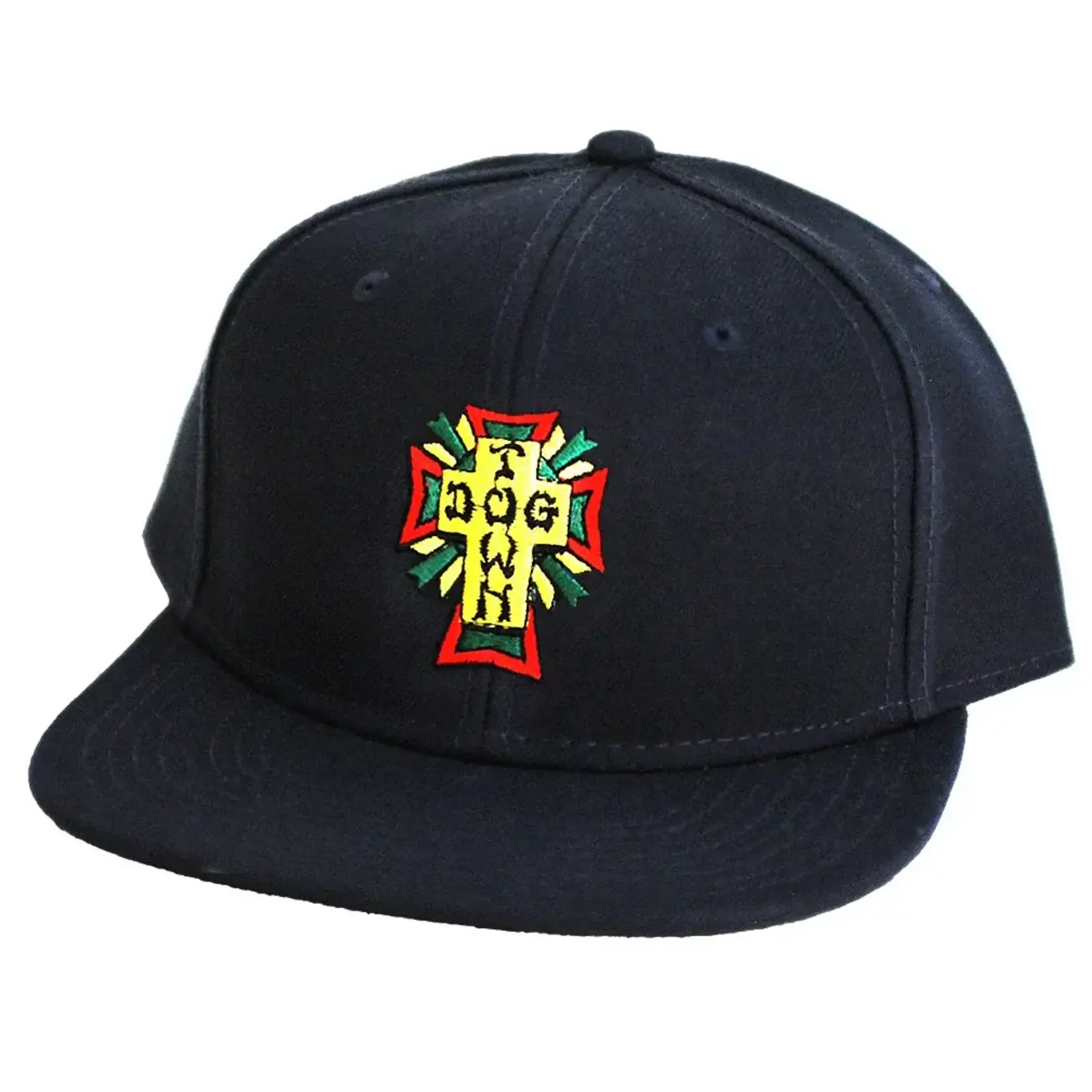Dogtown Dogtown - Cross Logo Rasta Snapback Hat - Black