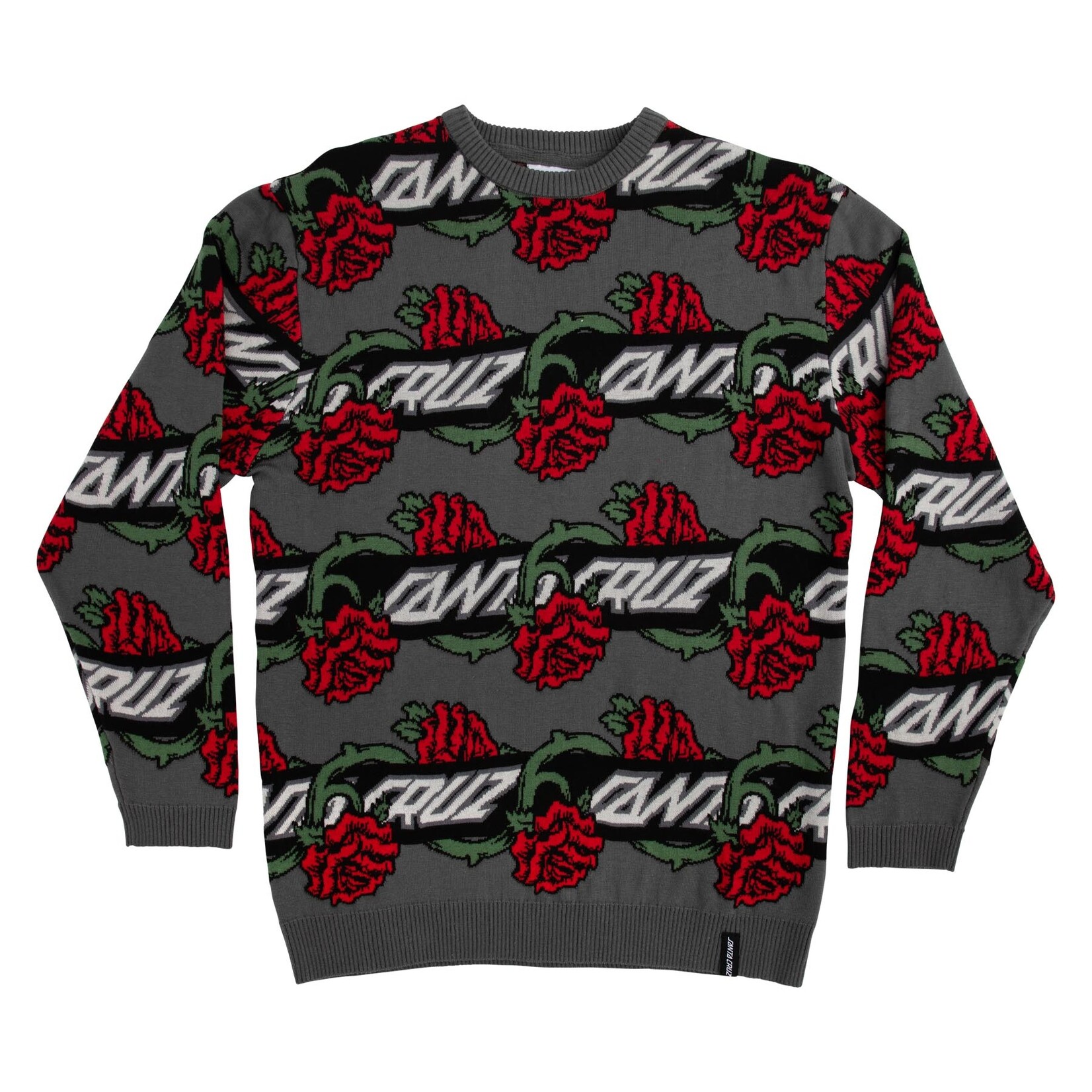 Santa Cruz Skateboards Santa Cruz Dressen Rose Vine L/S Crew Sweater - Black