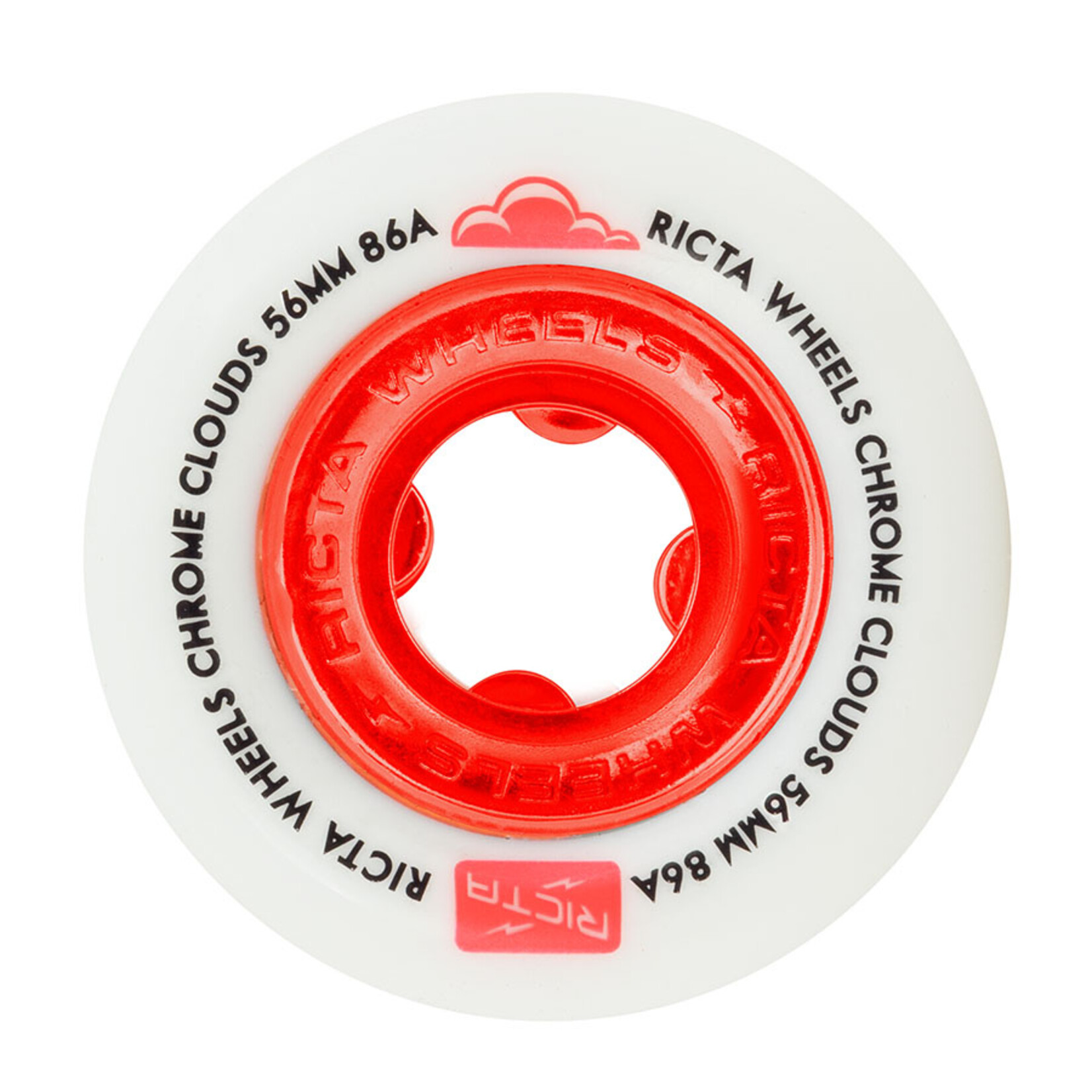 Ricta Ricta - Chrome Clouds Wheels - 56mm 86a - White/Red - Set of 4
