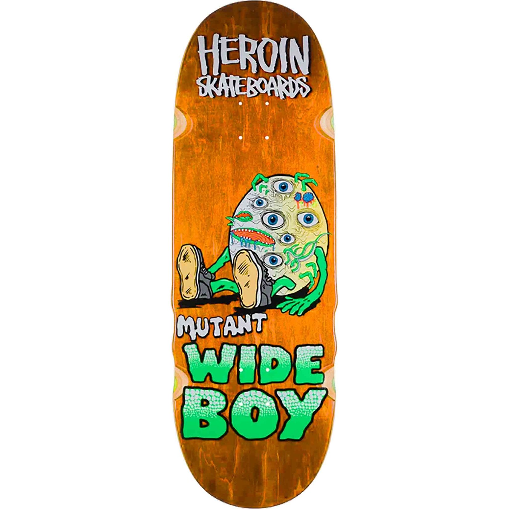 Heroin Heroin - Mutant Wide Boy Deck - 10.28" x 32.3" x 14.25" - Assorted Stains