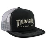 Thrasher Thrasher Logo Mesh Embroidered Trucker Hat - Black/Grey