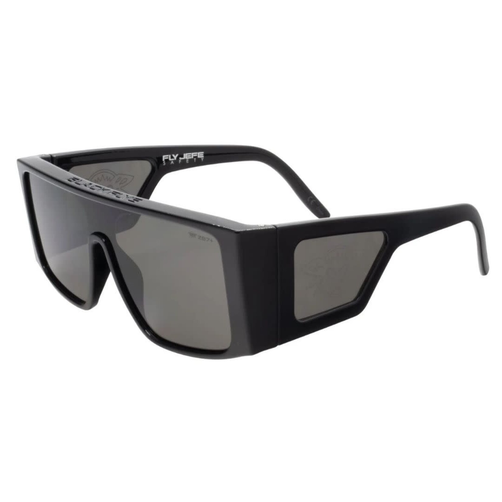 Black Flys Black Flys - Fly Jefe / Z87+ Safetys - Shiny Black / Smoke Lens