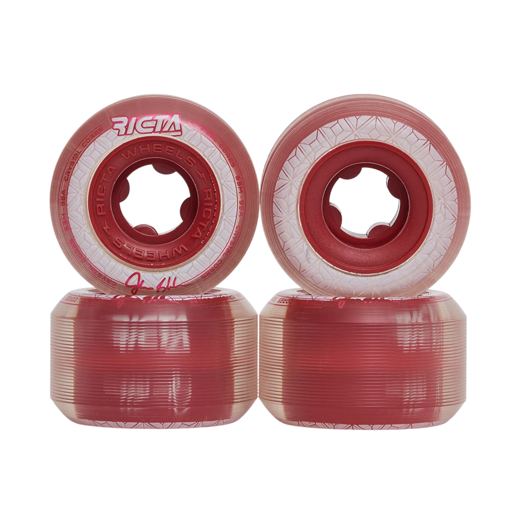Ricta Ricta - Shanahan Crystal Cores Wheels - 53mm 95a - Clear Metallic Red