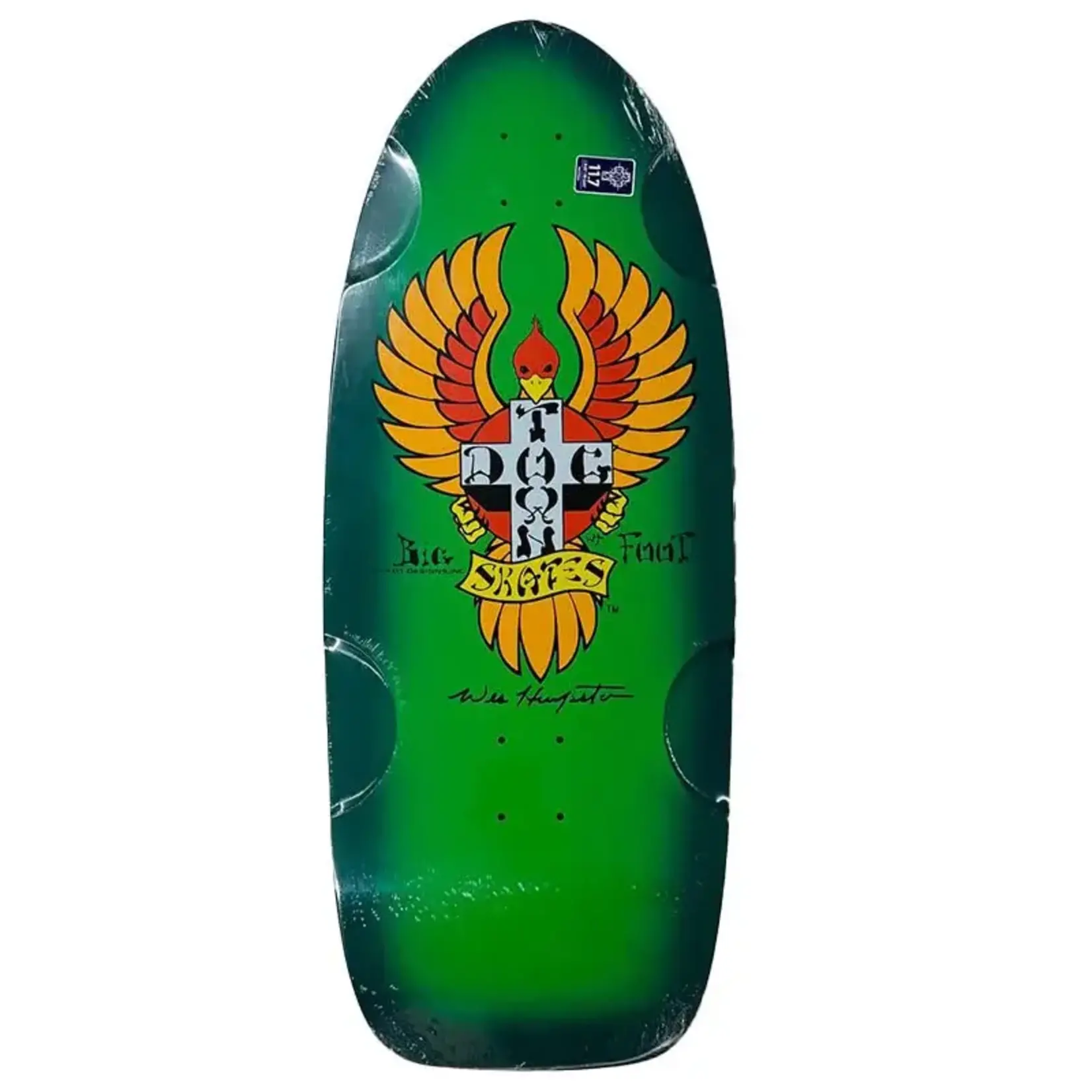 Dogtown Dogtown - Big Foot Cross 70s Classic Deck - Transparent Fluorescent Green / Transparent Fluorescent Blue Fade-  11.788" x 30.824"