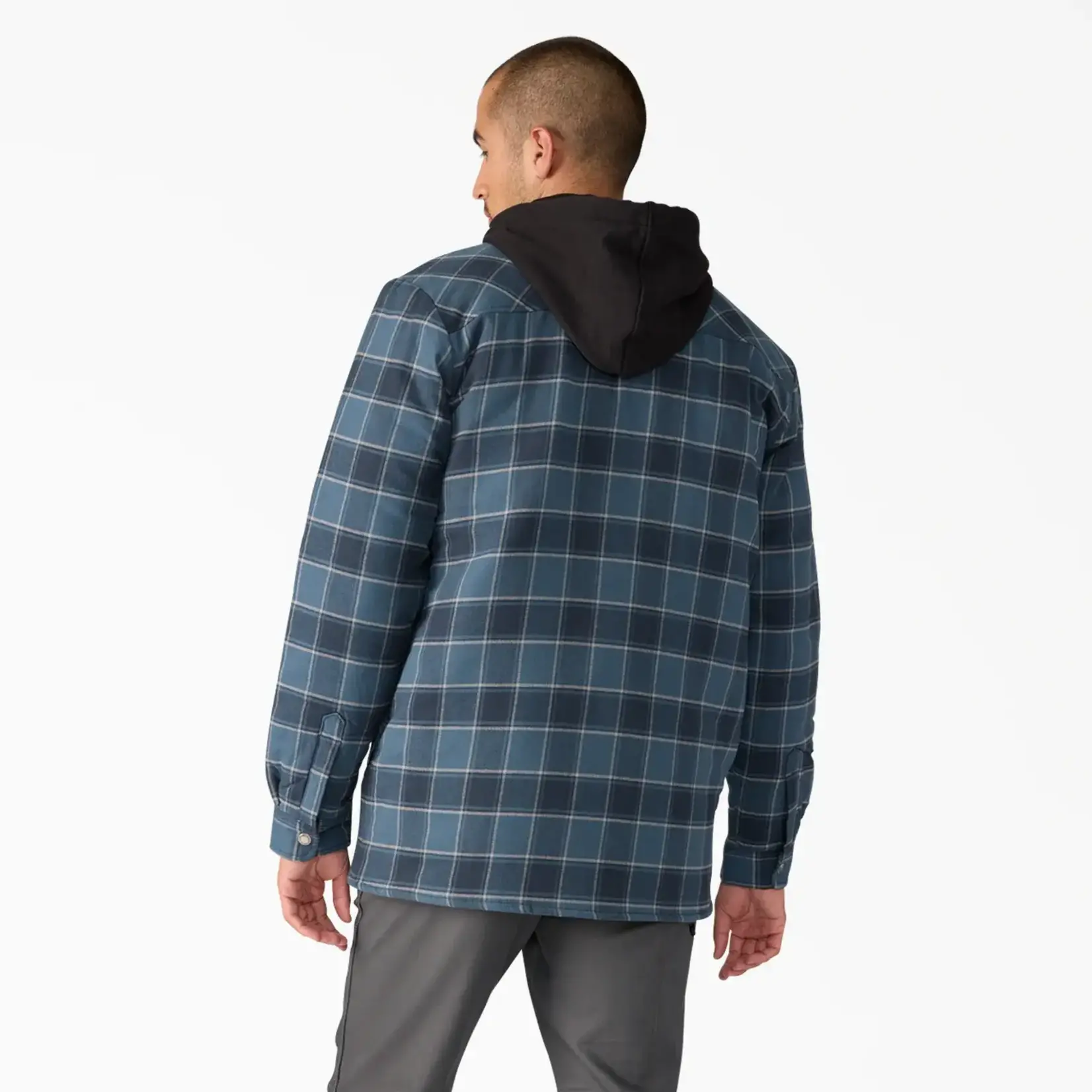 Dickies Dickies - Water Repellent Flannel Hooded Shirt Jacket - Plaid Dark Navy -