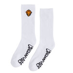 Creature Creature Bonehead Flame Crew Socks - White 9-11