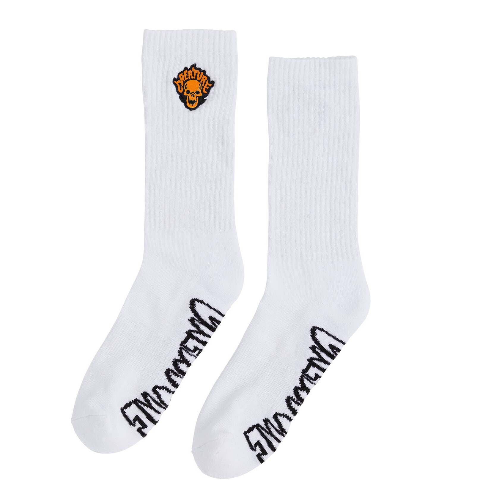Creature Creature Bonehead Flame Crew Socks - White 9-11