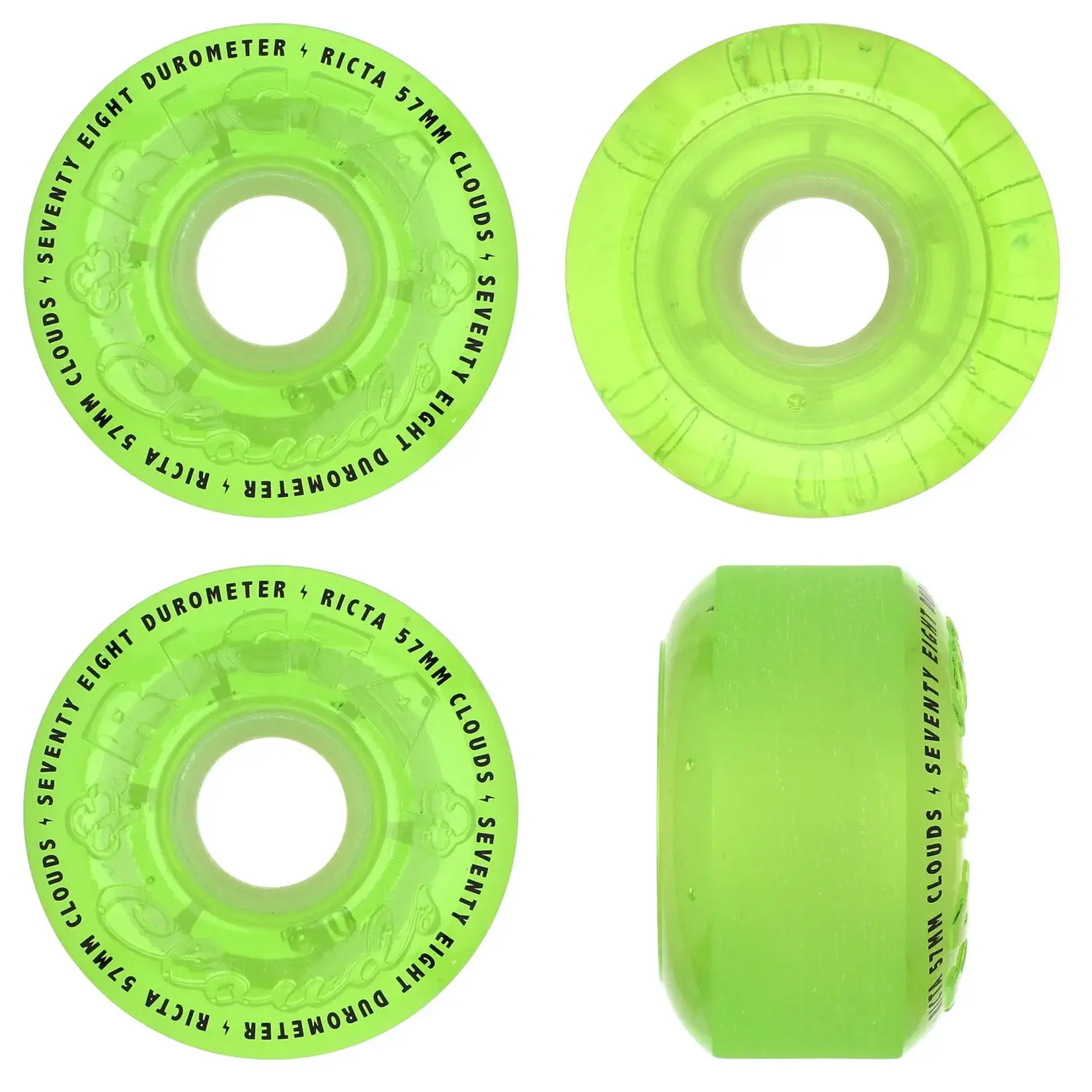 Ricta Ricta - Clouds Transparent Green GITD - 57mm 78a