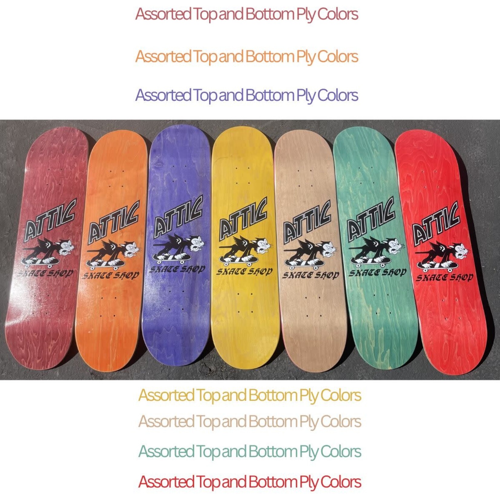 ATTIC Attic - Flyer Deck - 8.25" - Assorted Top / Bottom Ply Colors