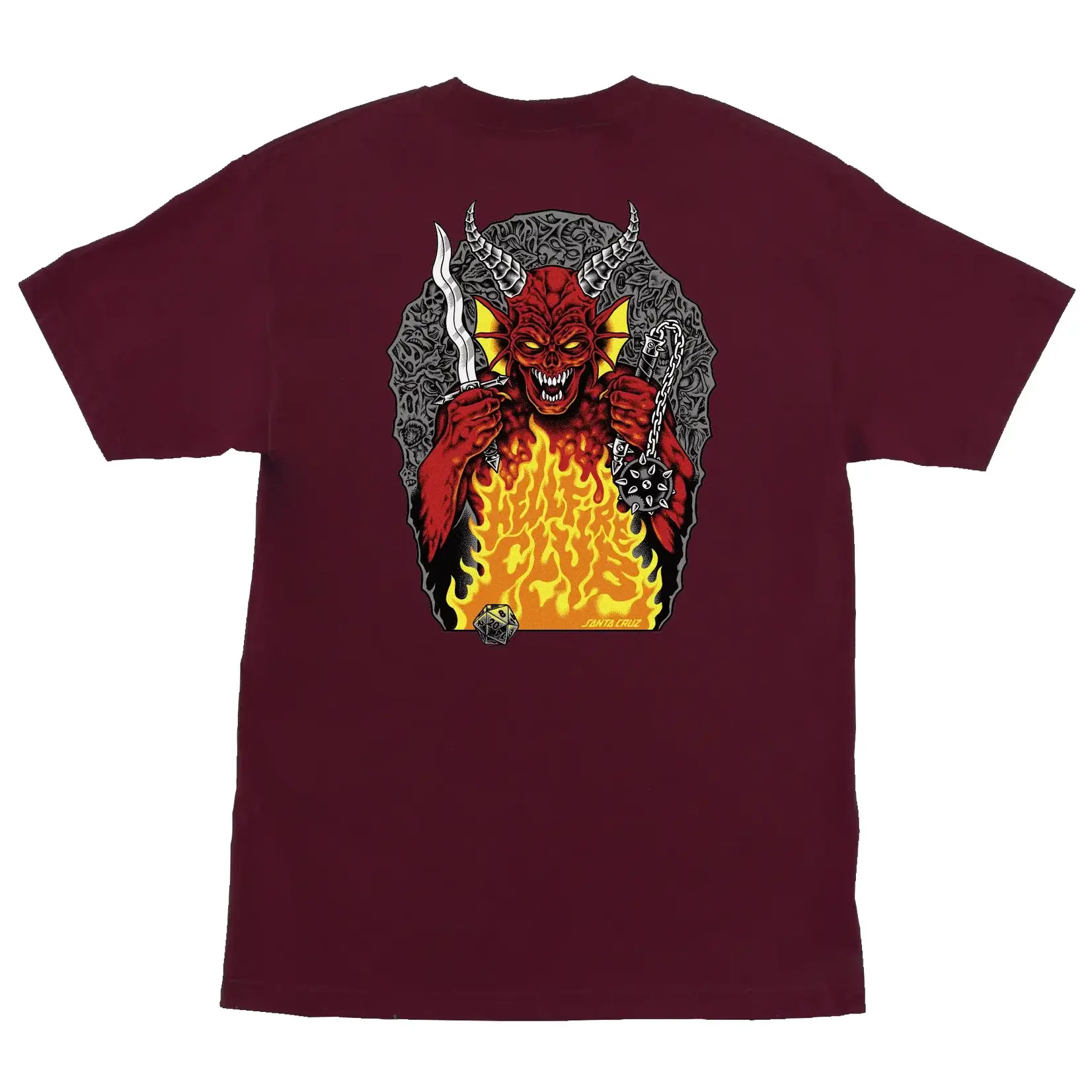 Santa Cruz Skateboards Santa Cruz - Stranger Things Hellfire Pit T-Shirt - Maroon -