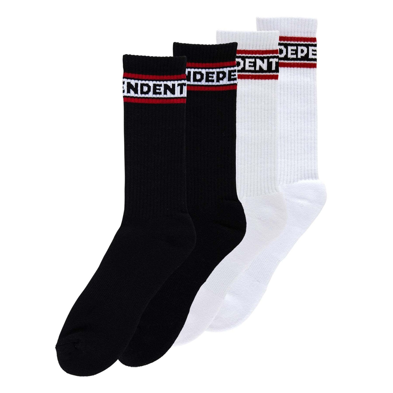 Independent Independent - Bar Logo 2 Pack Crew Socks - Black/White - 9-11