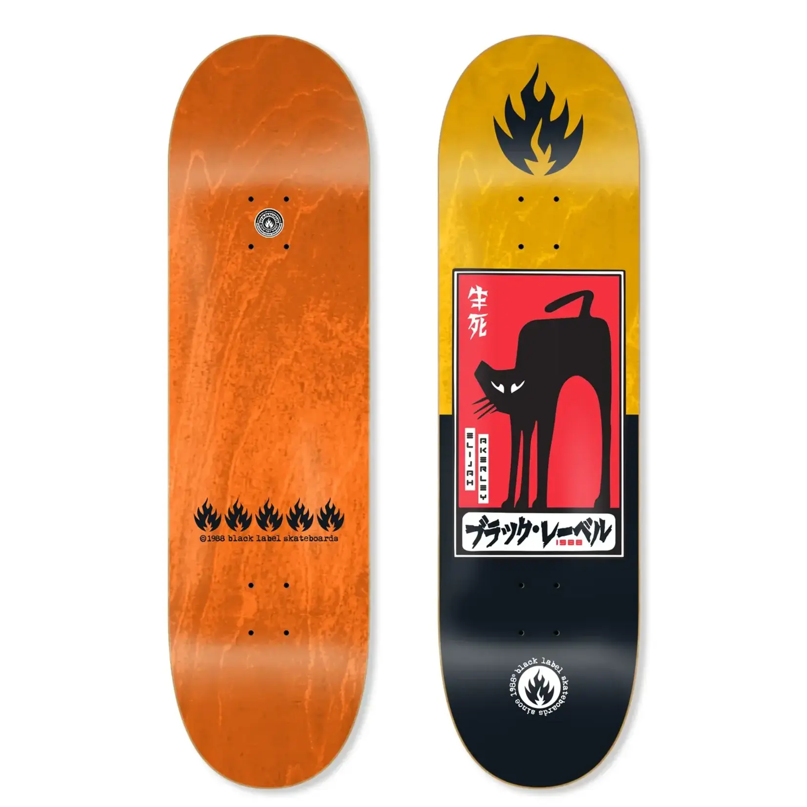 Black Label Black Label - Elijah Akerley Black Cat Deck - 8.5" x 32.38" x 14.5" - Assorted Top/Bottom Stains