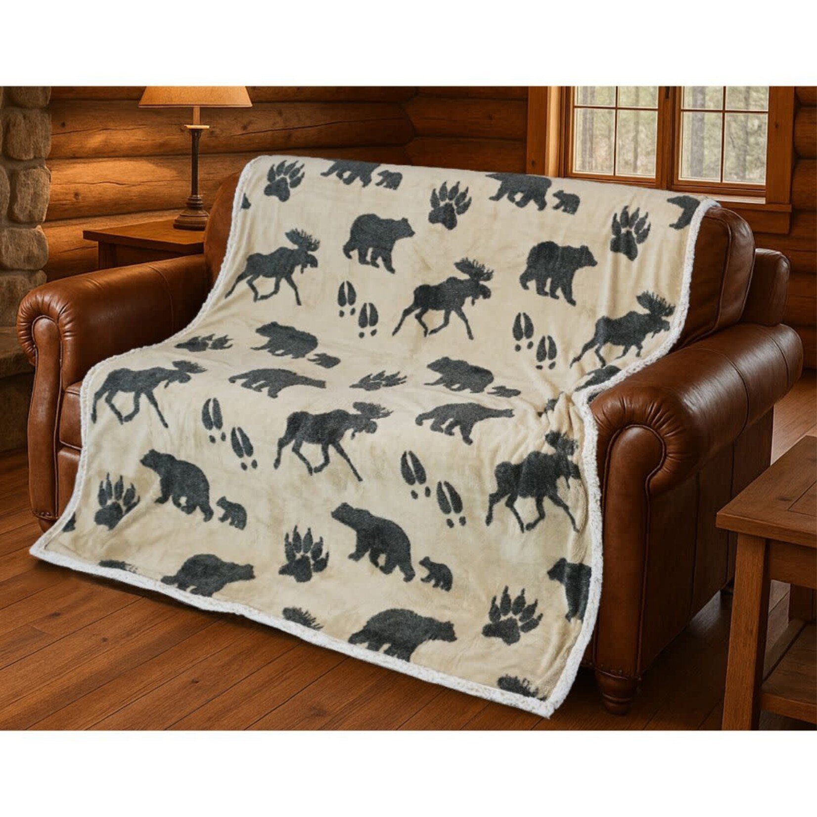 Cabin Fever Cabin Fever - Bear & Moose Melange Blanket - 60" x 80"