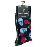 Perri's Perri's - White Skulls Red Roses Socks  - *1 Pair*