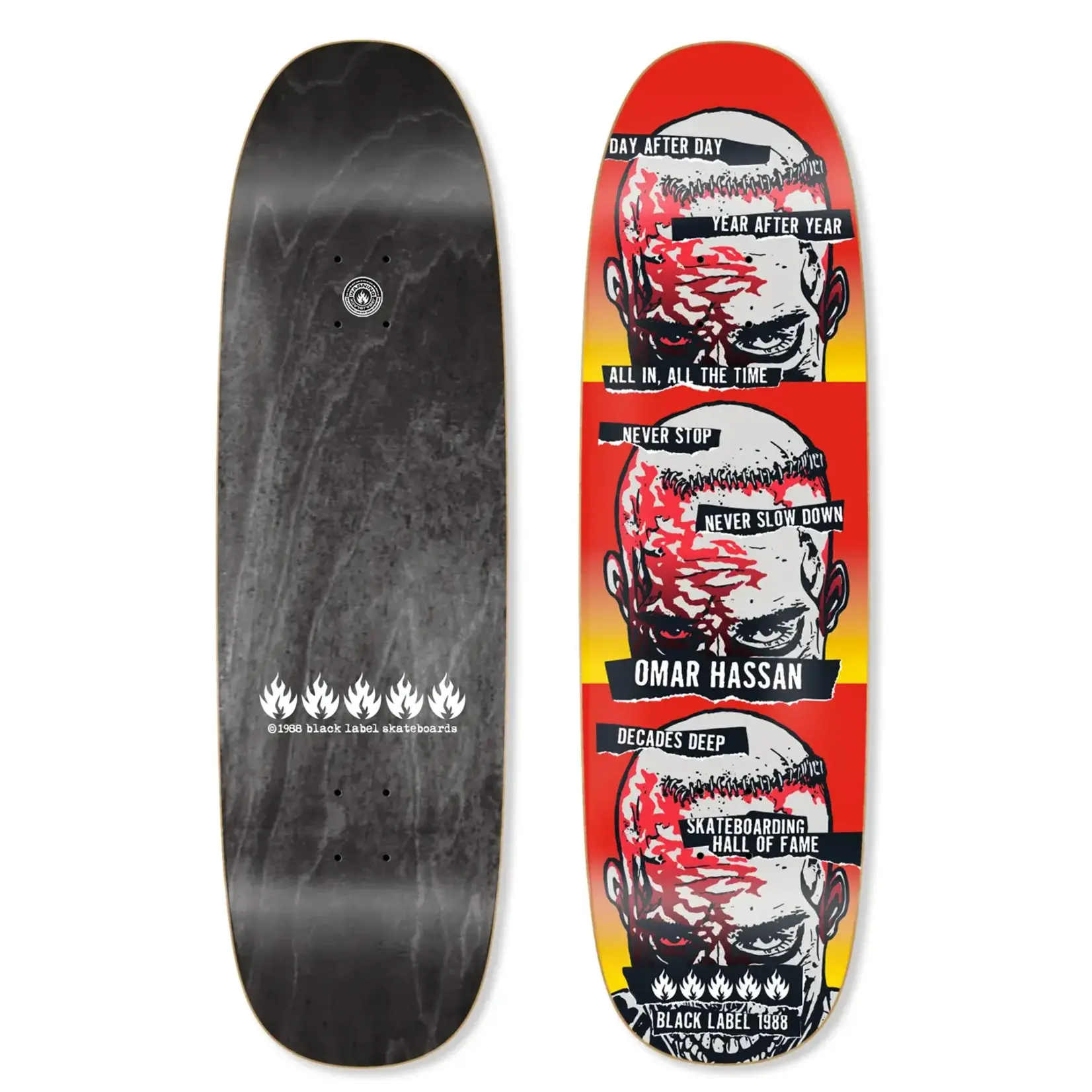 Black Label Black Label - Omar Hassan Never Stop Deck - Black Widos Shape - 9.25" x 32.25" x 14.75"
