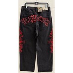 Ed Hardy Ed Hardy - Dragons Baggy Embroidered Wide Leg Jeans - Black -