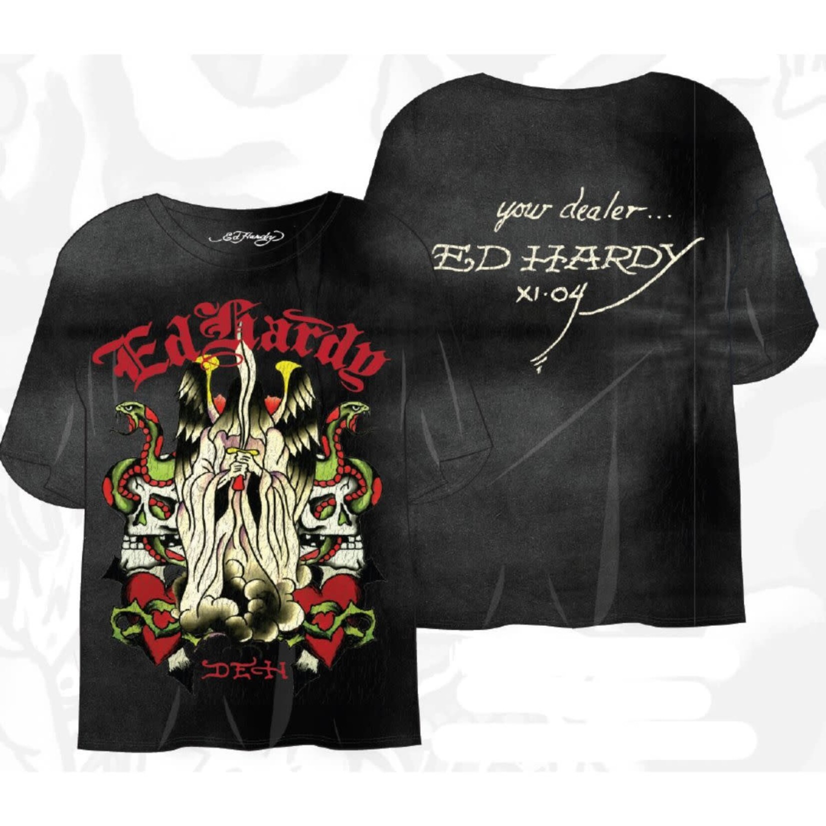 Ed Hardy Ed Hardy - Warlord Boxy Tee - Sunfade Black -