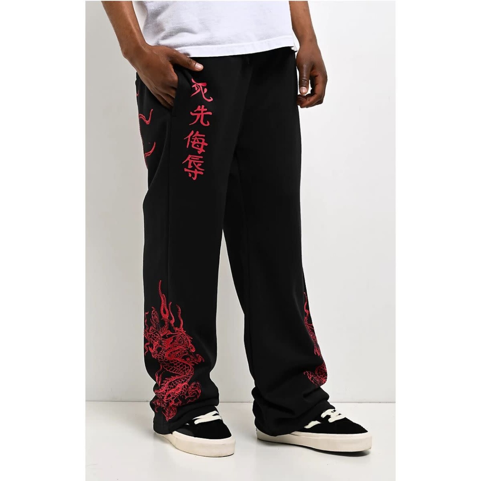 Ed Hardy Ed Hardy - Dragons Rhinestone Baggy Sweatpant - Black -