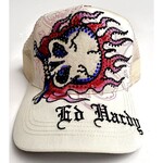 Ed Hardy Ed Hardy - Flame Skull Trucker Hat - Ivory