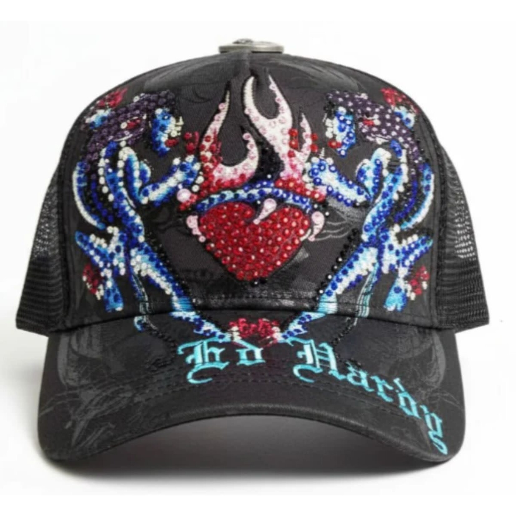 Ed Hardy Ed Hardy - Panteras Rhinestone Trucker Hat - Dark Grey