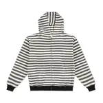 ATTIC Attic - Zip Hoodie - Vintage Black White Stripe - L