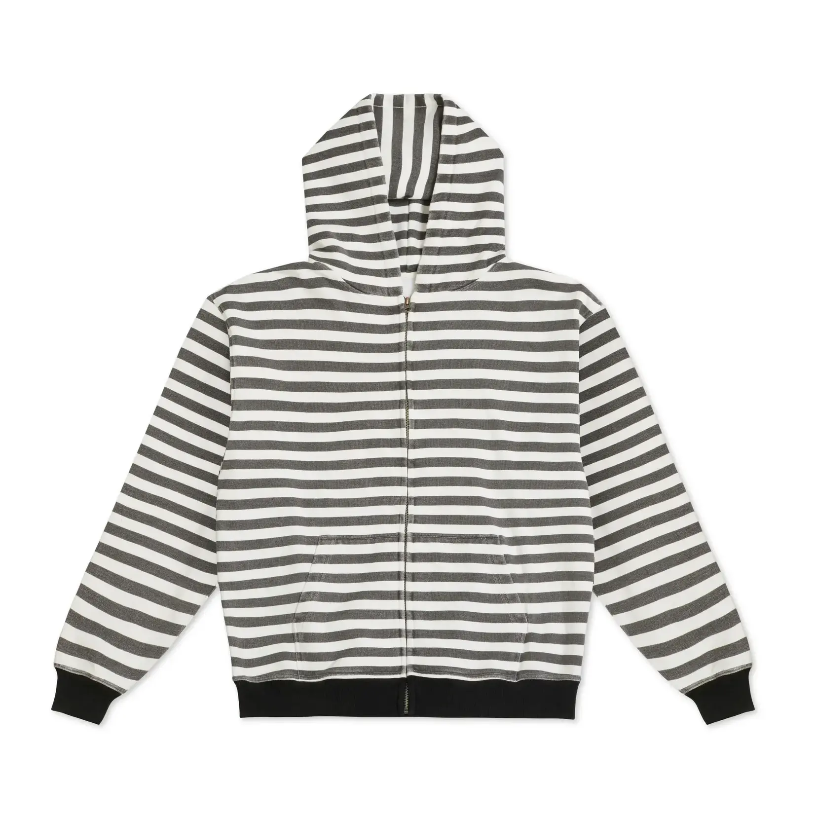 ATTIC Attic - Zip Hoodie - Vintage Black White Stripe - L