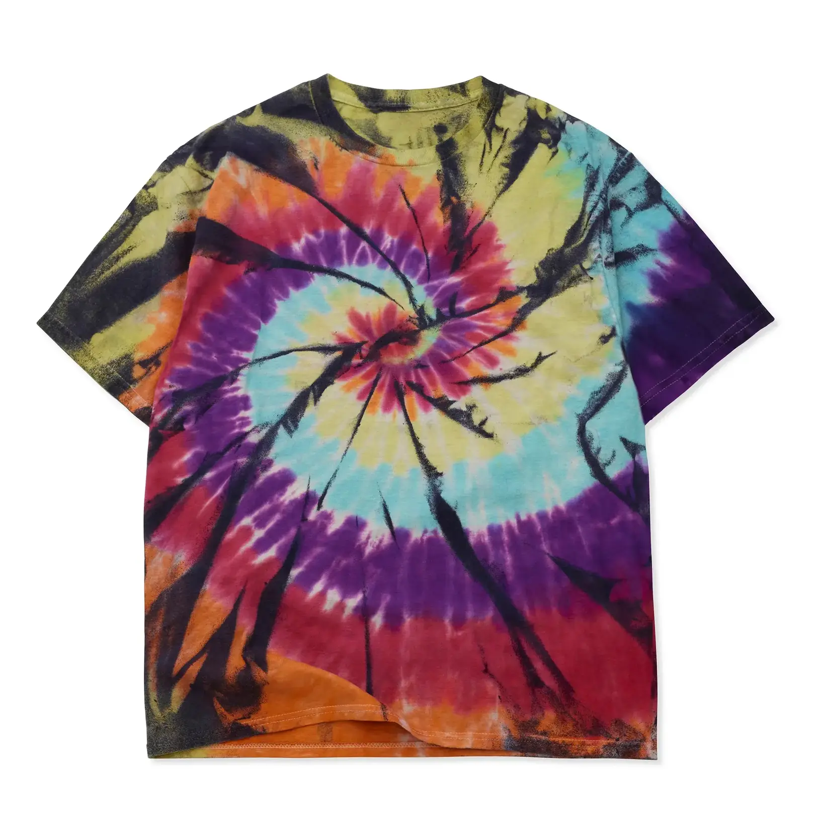 ATTIC Attic - Tie Dye T-Shirt - Dark Rainbow - L