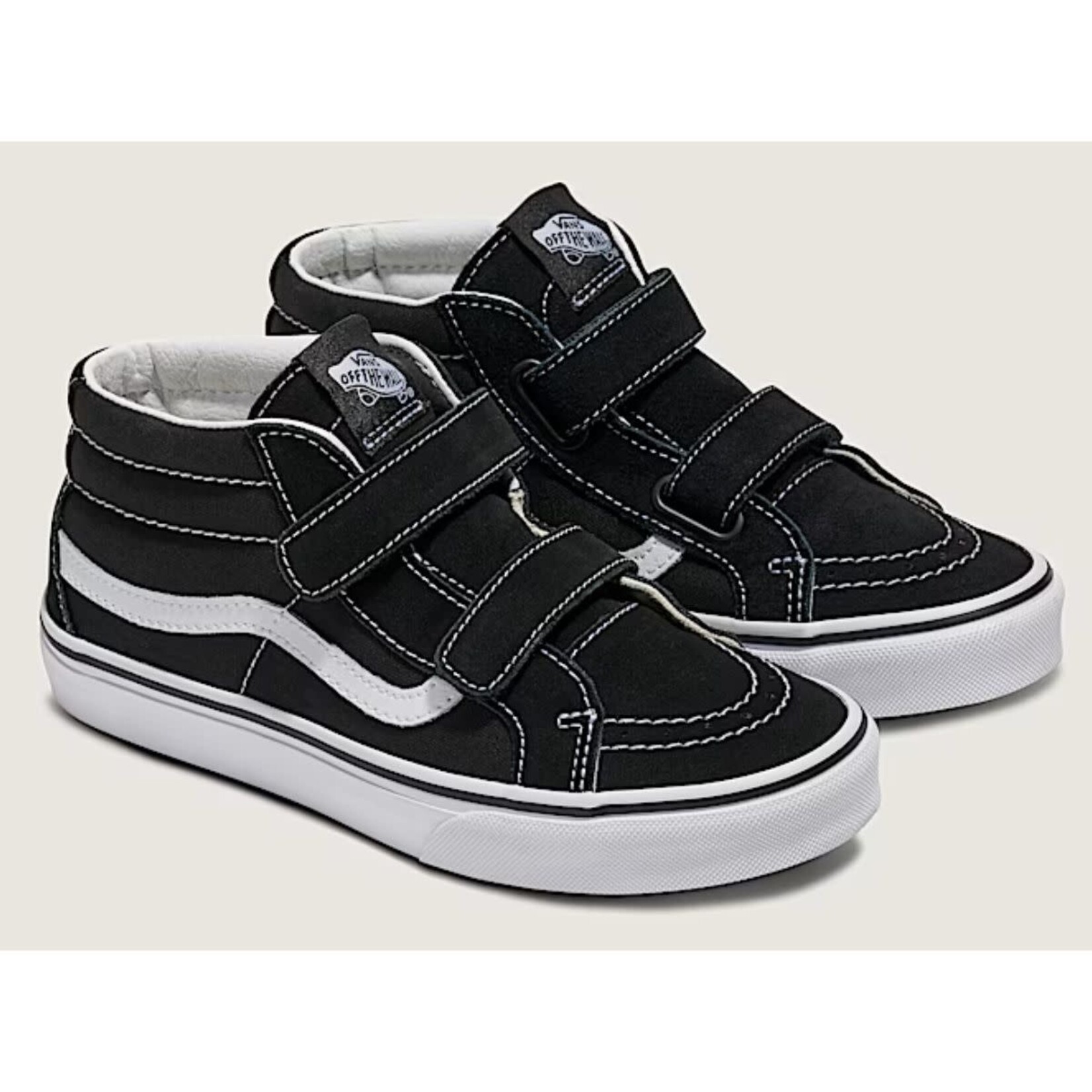 Vans Vans - Sk8-Mid Reissue Velcro Shoes - Black / True White -