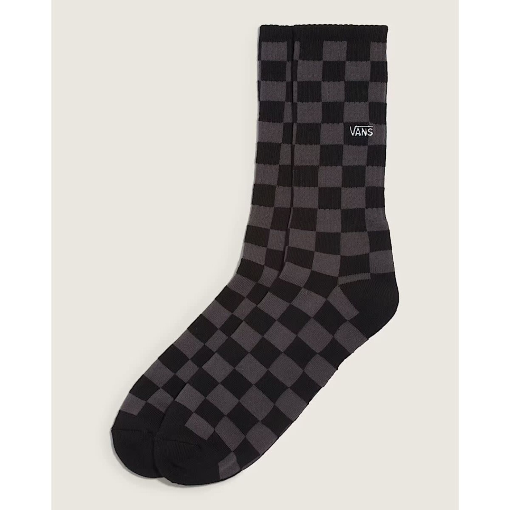 Vans Vans - Checkerboard Crew Socks - Black / Grey -  9.5-13