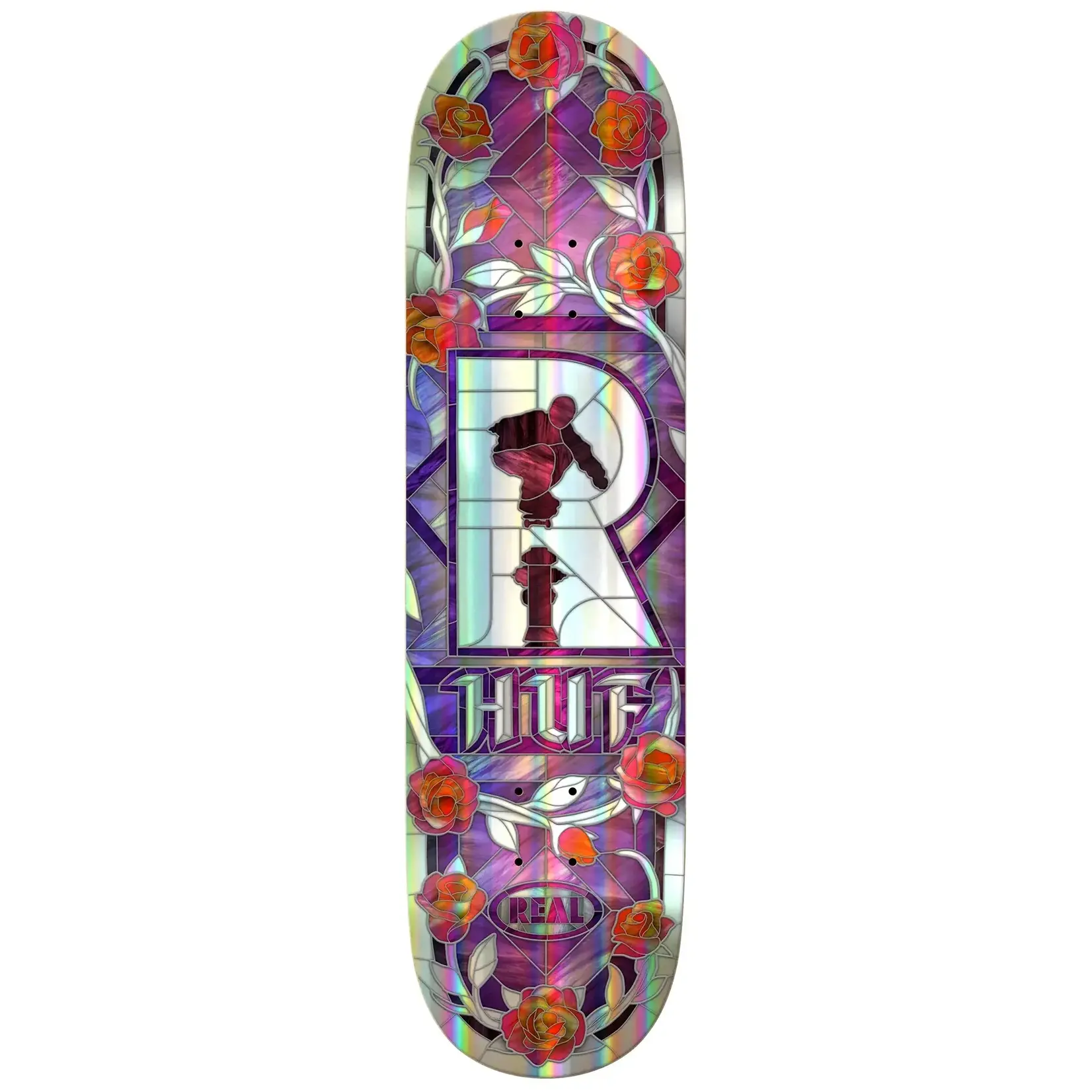 Real Skateboards Real - Huf Holographic Cathedral Deck - 8.25" x 32" x 14.38"