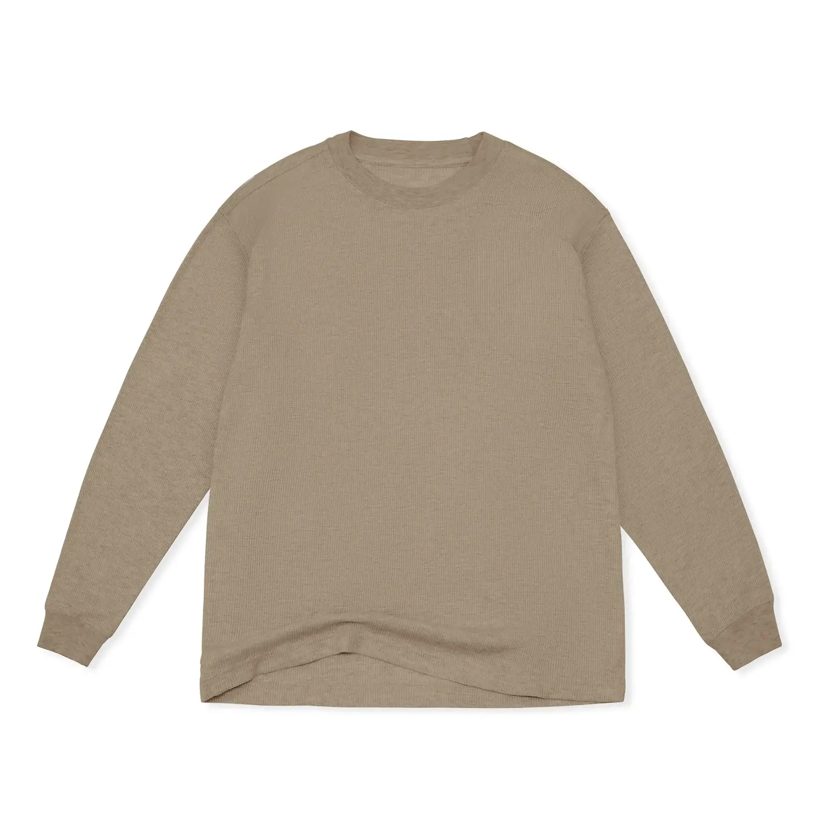ATTIC Attic - Longsleeve Waffle Tee - Brindle Brown -