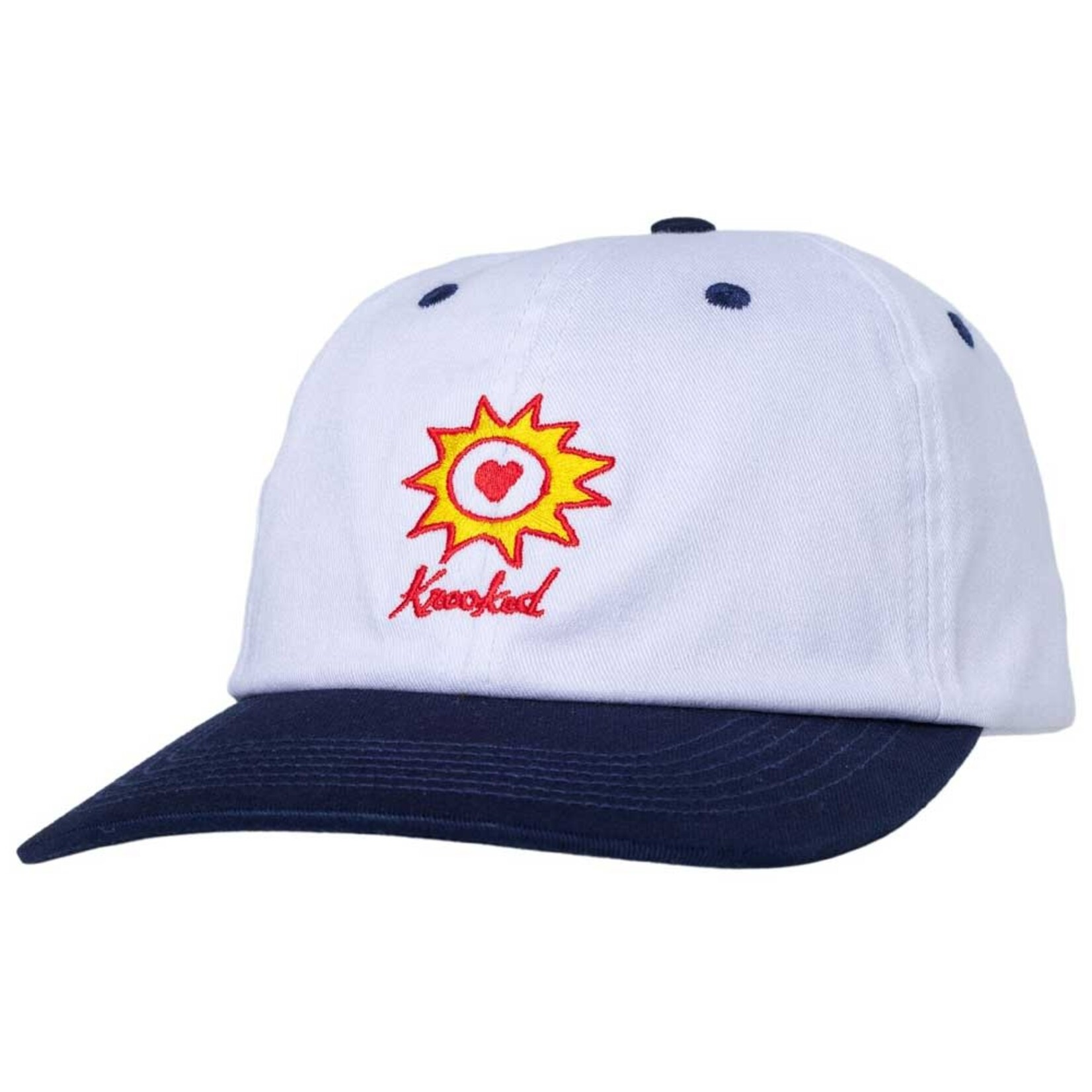 Krooked Krooked - Sun Heart Strapback Hat - White / Navy