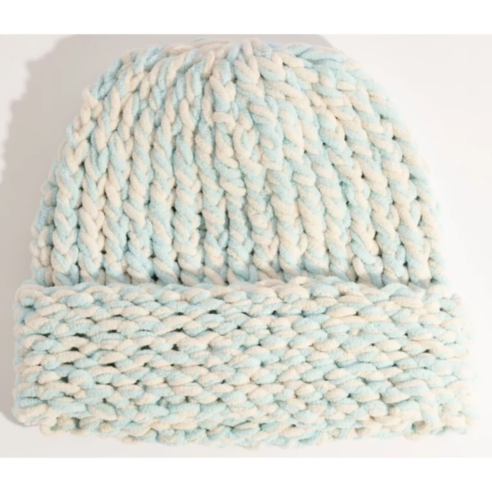 Coal Headwear Coal - Lampshade Cuffed Beanie - Off White / Light Blue