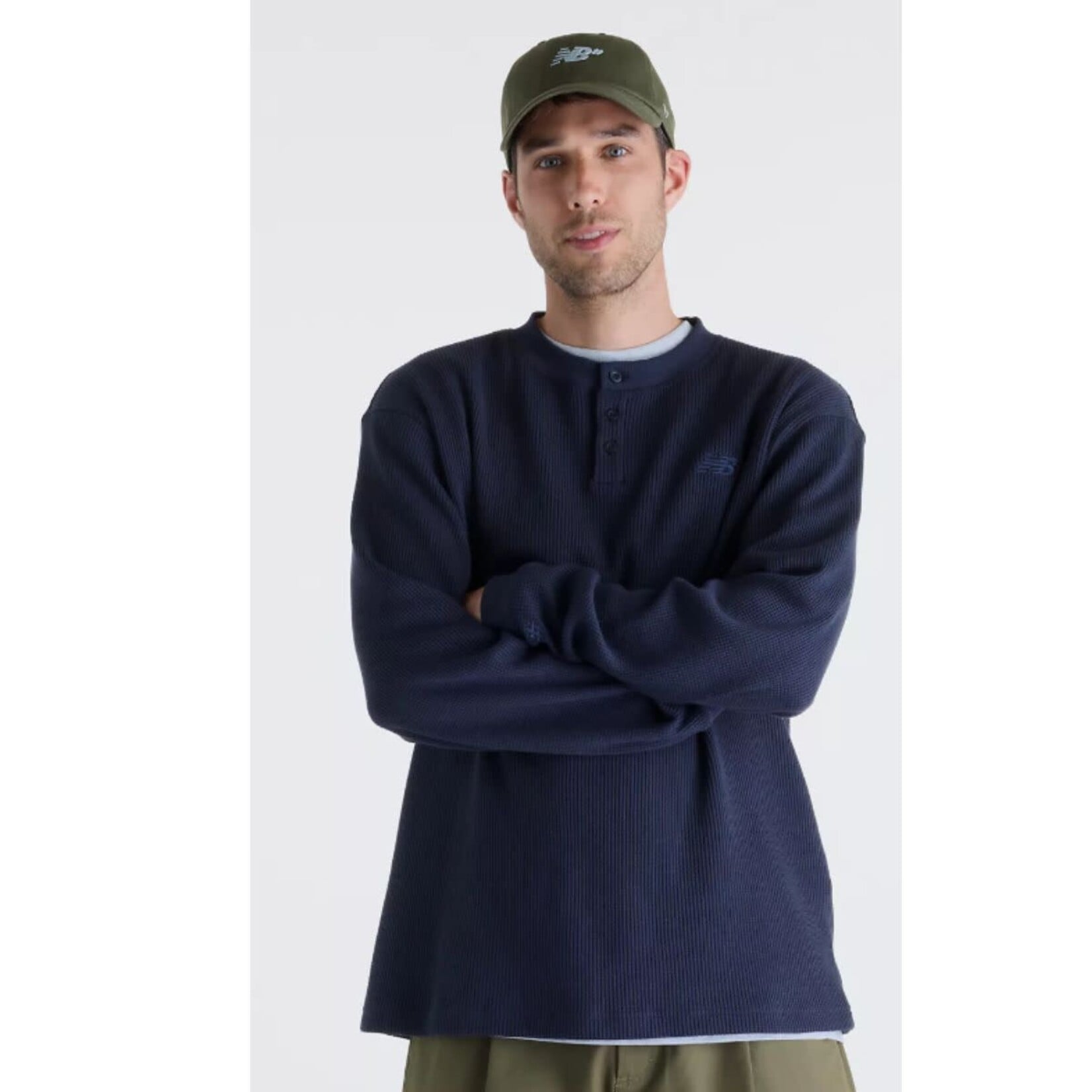 New Balance New Balance Numeric - Waffle Knit LS Henley - Dark Night -