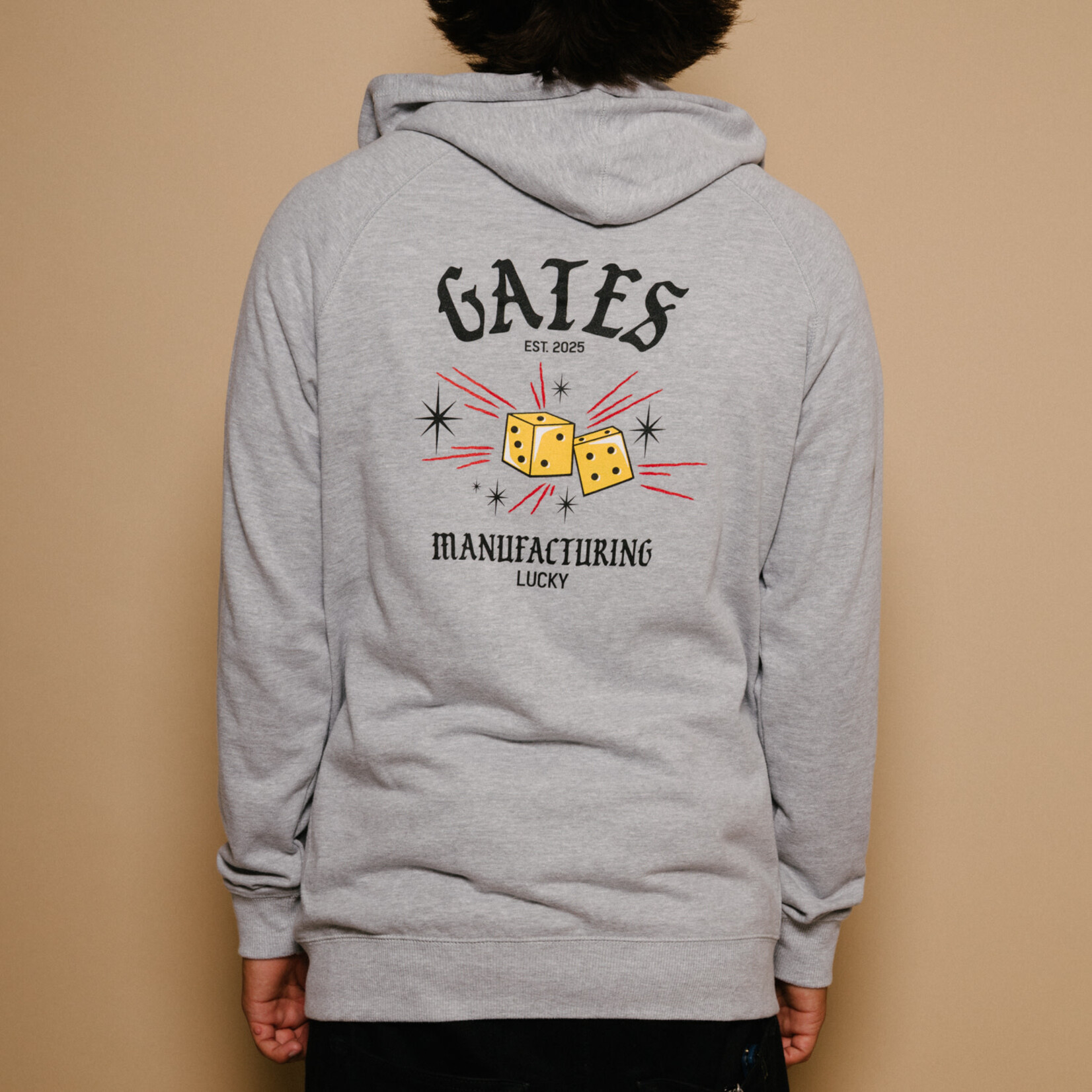 Gates Mfg Gates Mfg Lucky French Terry Full Zip Hoodie- Grey