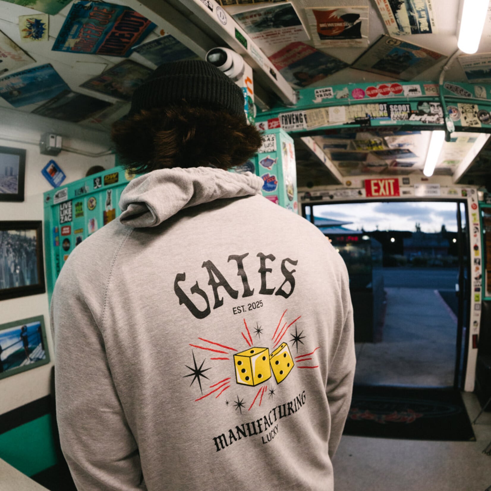 Gates Mfg Gates Mfg Lucky French Terry Full Zip Hoodie- Grey