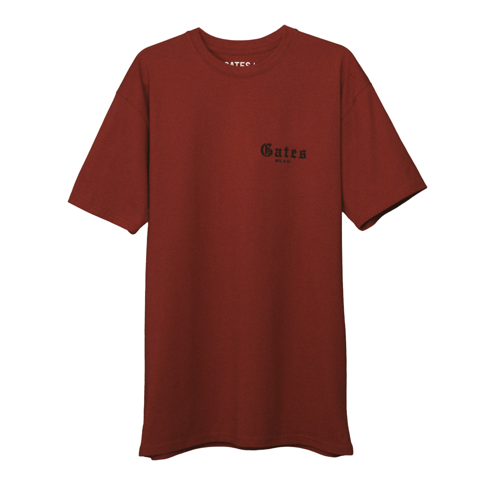 Gates Mfg Gates Mfg & Co Praying Hands Heavyweight T-Shirt- Brick Red